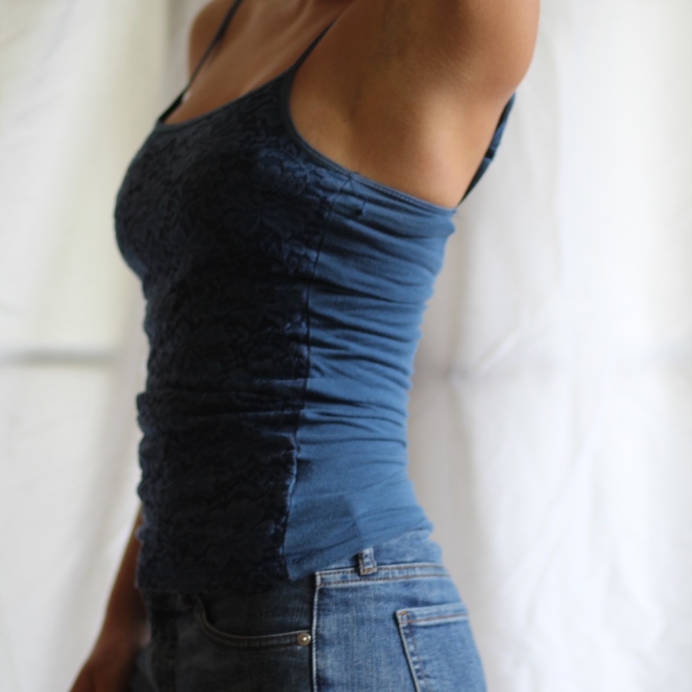 Blue lace cami